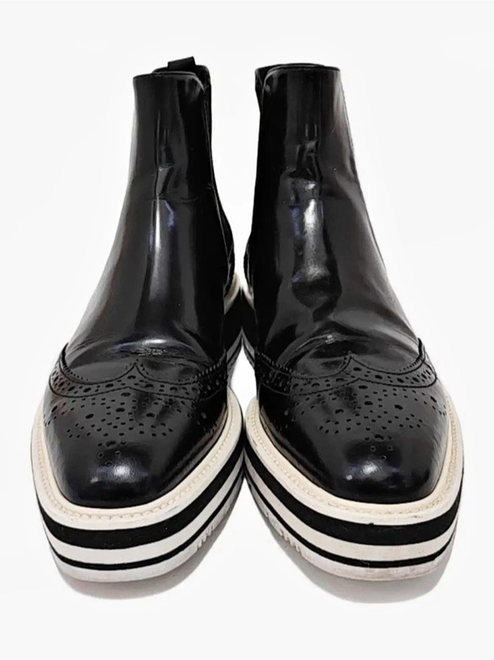 Prada Black Platform Chelsea Ankle Boots Like New - Picture 3 of 5